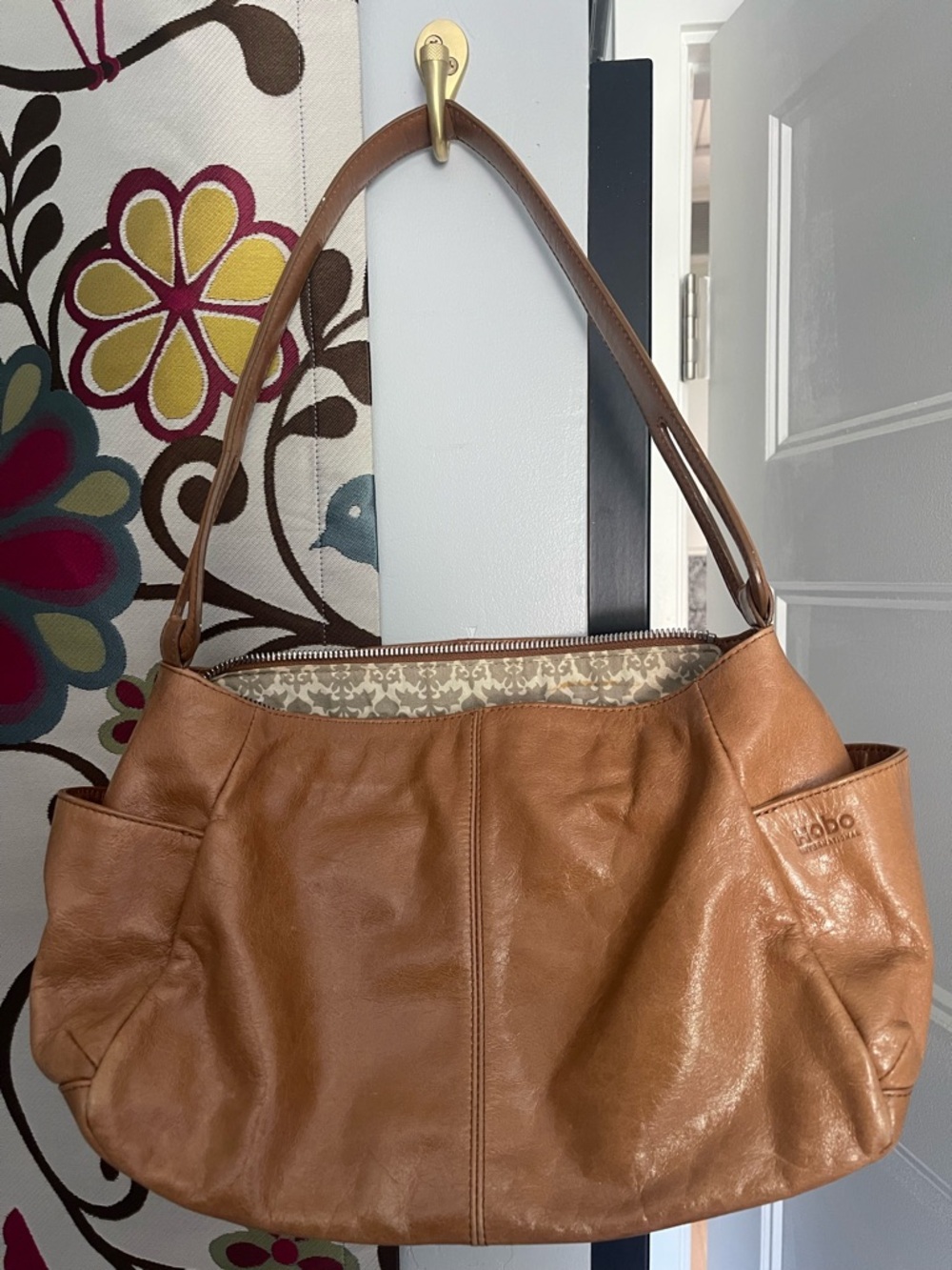 HOBO Caramel Leather Shoulder Bag